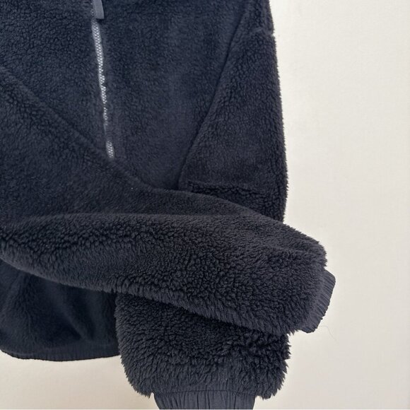 Zella Womens Medium Faux Fur Sherpa Jacket In Black Color - Picture 8 of 15